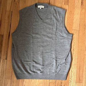 Turnbury grey merino wool sweater vest men’s L